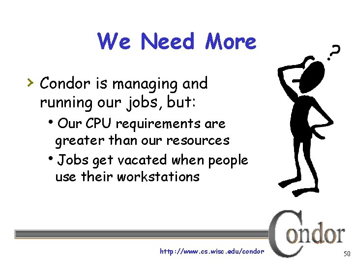 We Need More › Condor is managing and running our jobs, but: Our CPU