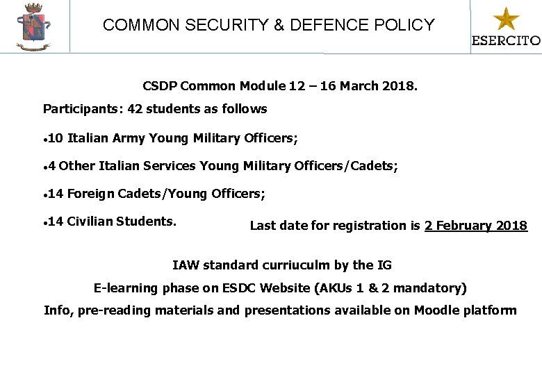 ITARMY EDUCATION AND TRAINING COMMAND SCHOOL OF APPLIED