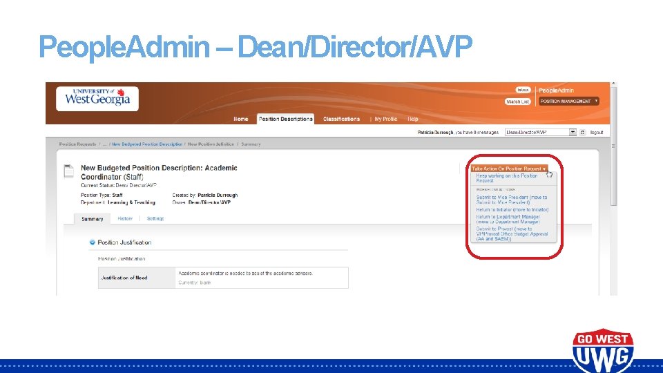 People. Admin – Dean/Director/AVP 