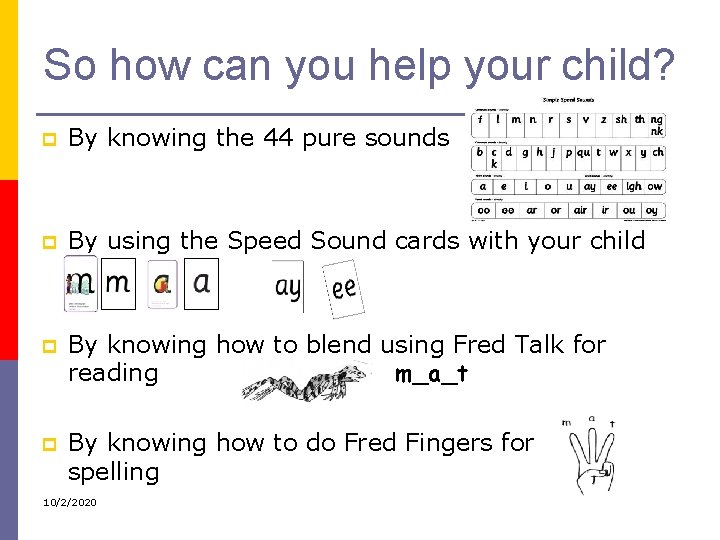 So how can you help your child? p By knowing the 44 pure sounds