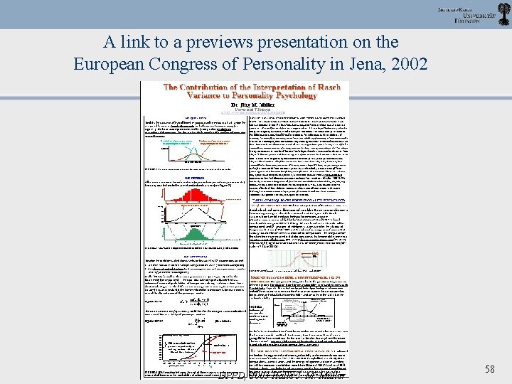 A link to a previews presentation on the European Congress of Personality in Jena,