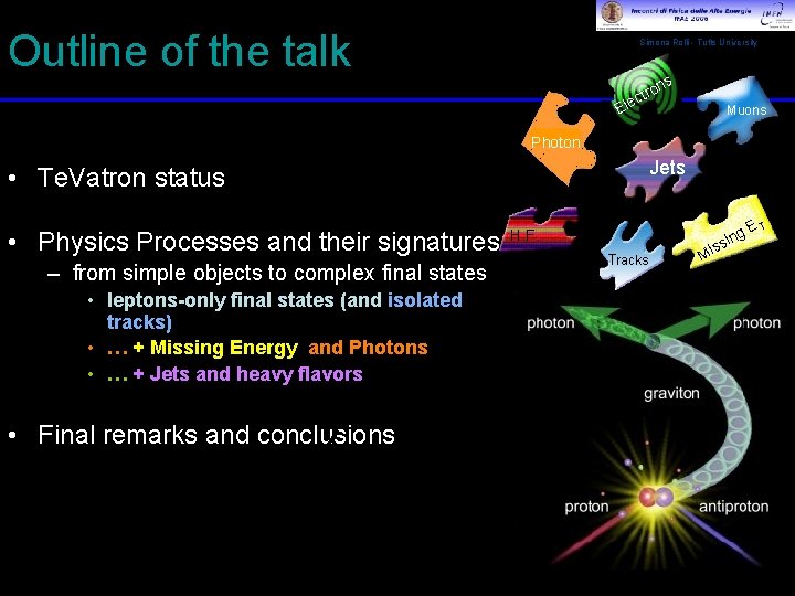 Outline of the talk Simona Rolli - Tufts University s on ctr Ele Muons