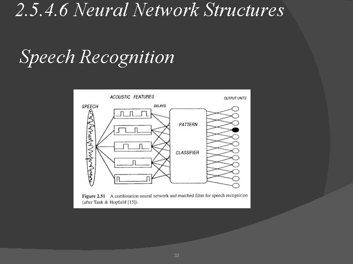 2. 5. 4. 6 Neural Network Structures Speech Recognition 33 