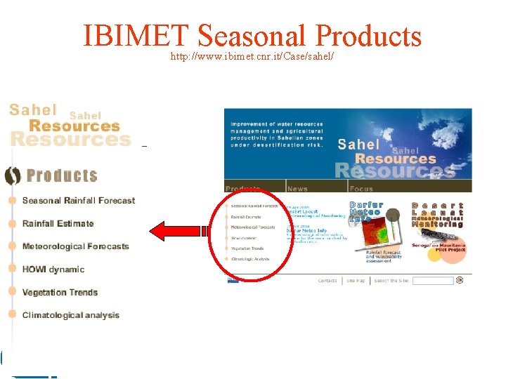 IBIMET Seasonal Products http: //www. ibimet. cnr. it/Case/sahel/ 