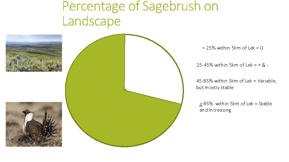 Percentage of Sagebrush on Landscape < 25% within 5 km of Lek = 0