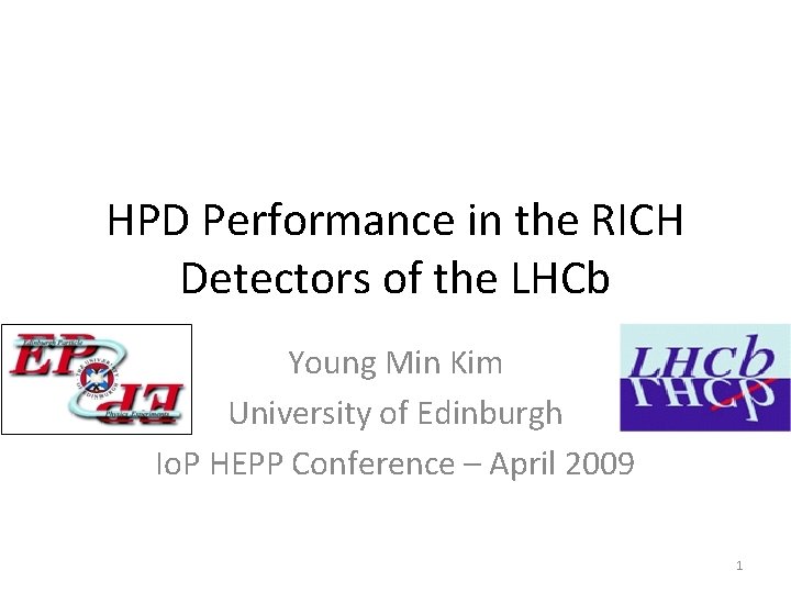 HPD Performance in the RICH Detectors of the LHCb Young Min Kim University of