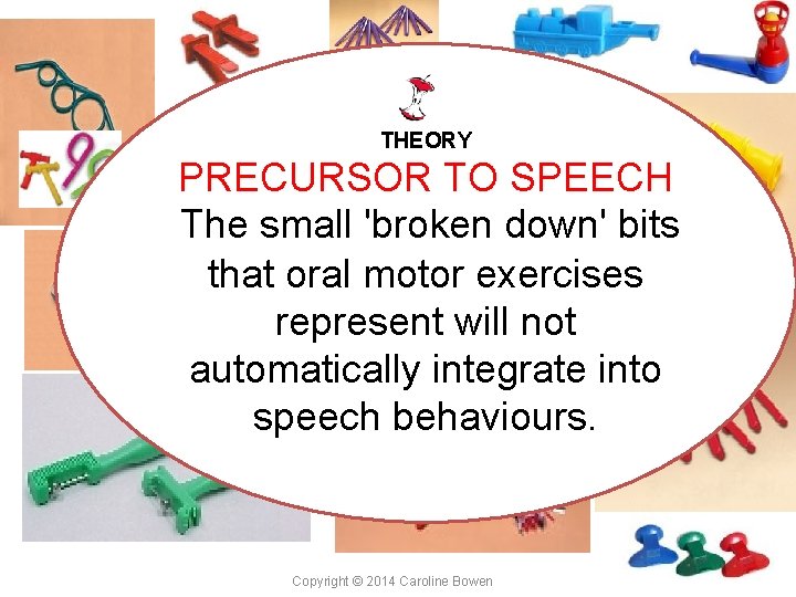 THEORY PRECURSOR TO SPEECH The small 'broken down' bits that oral motor exercises represent