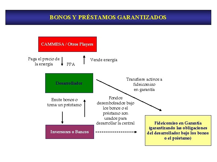 BONOS Y PRÉSTAMOS GARANTIZADOS CAMMESA / Otros Players Paga el precio de la energía