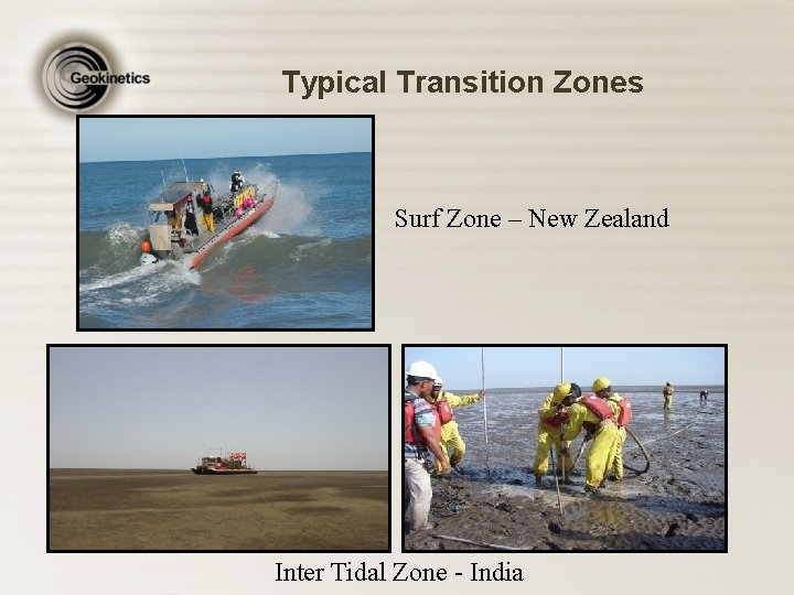 Typical Transition Zones Surf Zone – New Zealand Inter Tidal Zone - India 