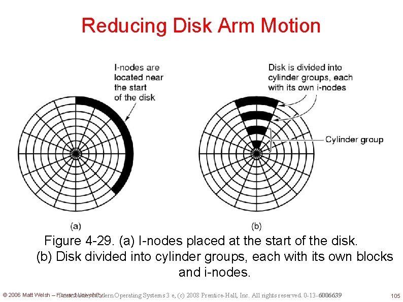 Reducing Disk Arm Motion Figure 4 -29. (a) I-nodes placed at the start of