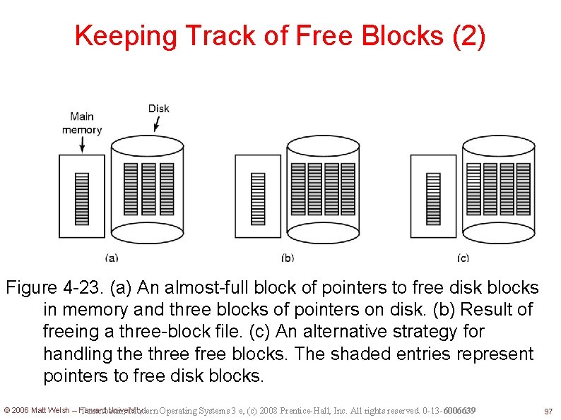Keeping Track of Free Blocks (2) Figure 4 -23. (a) An almost-full block of