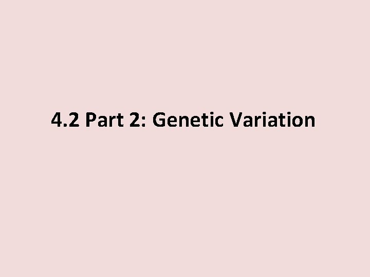 4. 2 Part 2: Genetic Variation 