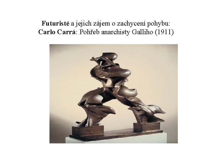 Futuristé a jejich zájem o zachycení pohybu: Carlo Carrá: Pohřeb anarchisty Galliho (1911) Futuristé a jejich zájem o zachycení pohybu: Carlo Carrá: Pohřeb anarchisty Galliho (1911)
