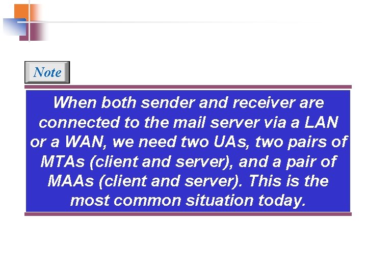 Note When both sender and receiver are connected to the mail server via a Note When both sender and receiver are connected to the mail server via a
