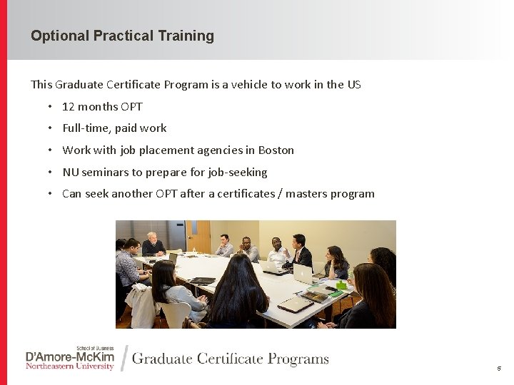 Click to edit Master title style Optional Practical Training This Graduate Certificate Program is