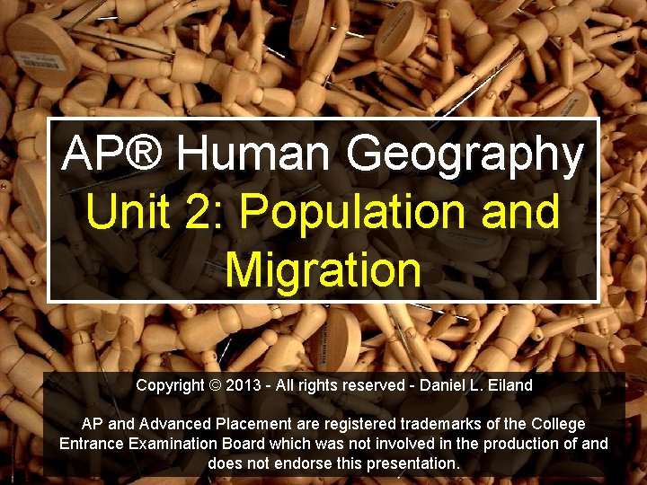 AP® Human Geography Unit 2: Population and Migration Copyright © 2013 - All rights