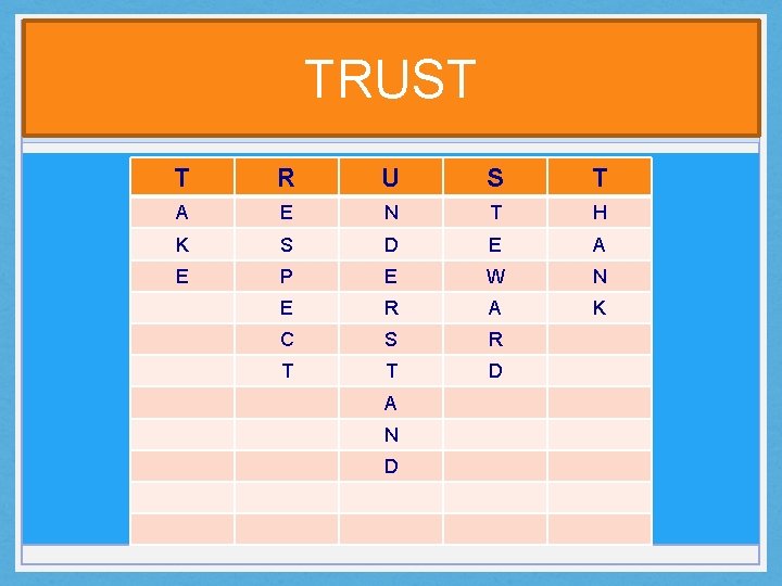 TRUST T R U S T A E N T H K S D