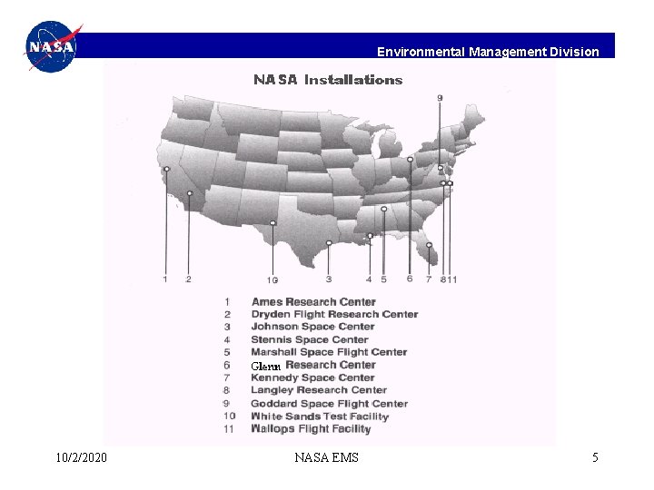 Environmental Management Division 10/2/2020 NASA EMS 5 