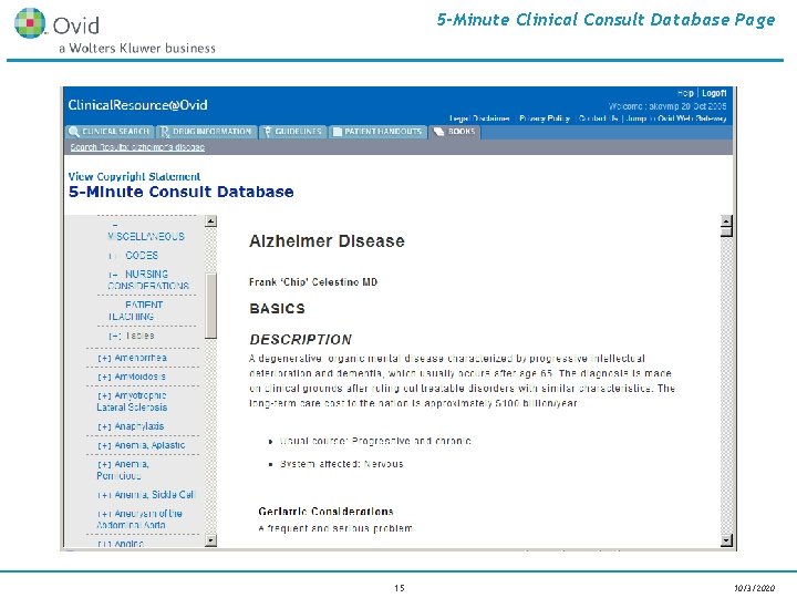 5 -Minute Clinical Consult Database Page 15 10/3/2020 