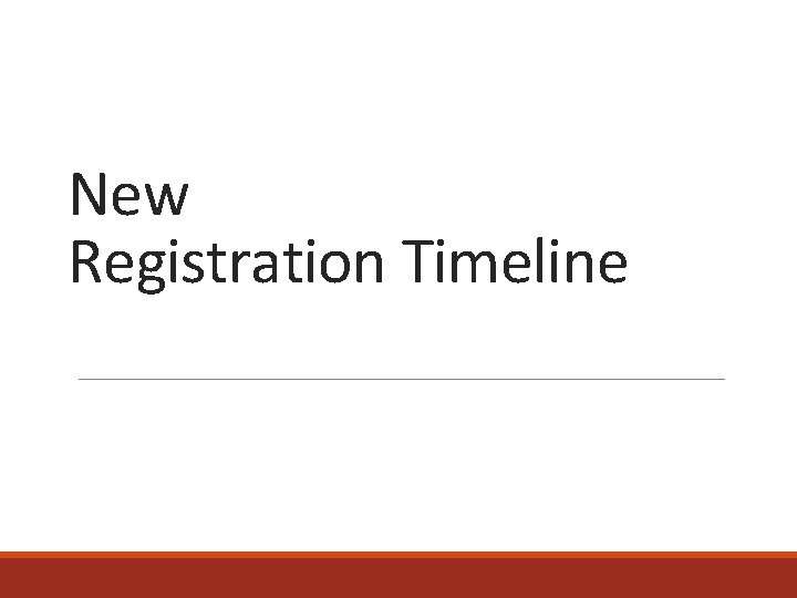 New Registration Timeline 