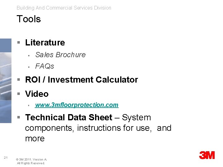 Building And Commercial Services Division Tools § Literature § Sales Brochure § FAQs §