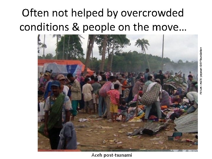 Picture credit: yayasan IDEP foundation Often not helped by overcrowded conditions & people on