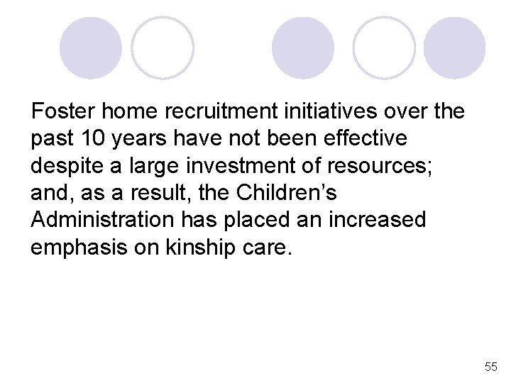 Foster home recruitment initiatives over the past 10 years have not been effective despite