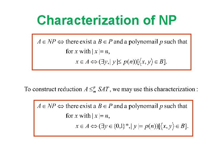 Characterization of NP 