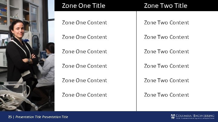 Zone One Title Zone Two Title Zone One Content Zone Two Content Zone One