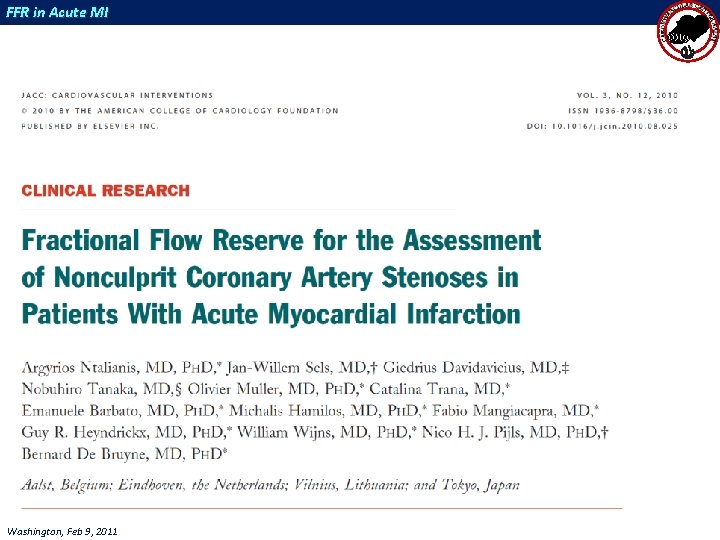 www. cardio-aalst. be FFR in Acute MI Washington, Feb 9, 2011 