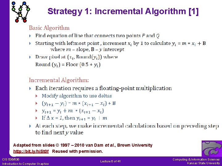 Strategy 1: Incremental Algorithm [1] Adapted from slides © 1997 – 2010 van Dam