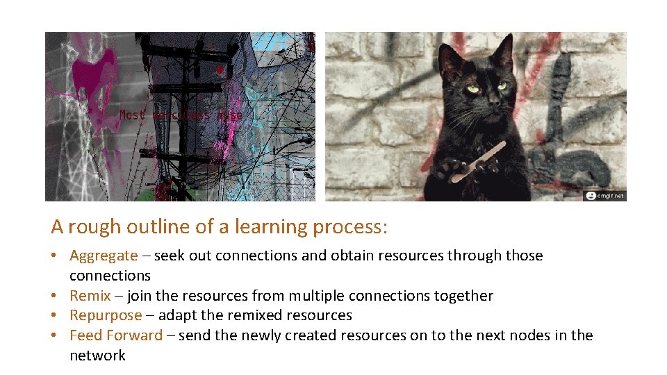A rough outline of a learning process: • Aggregate – seek out connections and A rough outline of a learning process: • Aggregate – seek out connections and