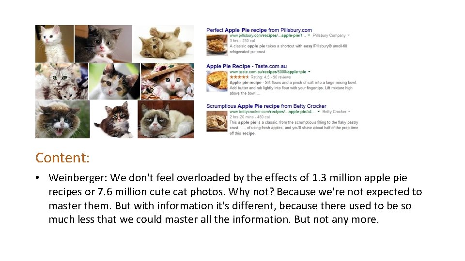 Content: • Weinberger: We don't feel overloaded by the effects of 1. 3 million Content: • Weinberger: We don't feel overloaded by the effects of 1. 3 million