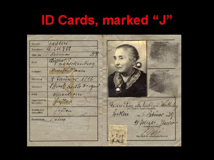ID Cards, marked “J” 