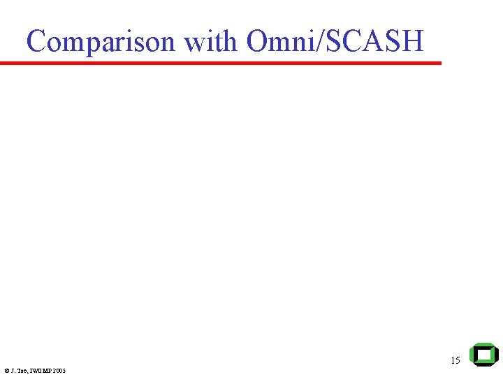 Comparison with Omni/SCASH 15 © J. Tao, IWOMP 2005 