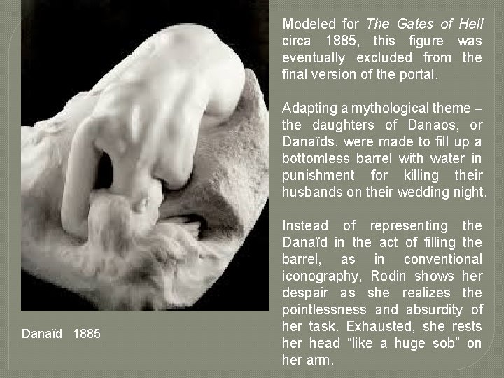 Danaïd 1885 Modeled for The Gates of Hell circa 1885, this figure was eventually