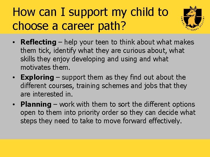 How can I support my child to choose a career path? • Reflecting –