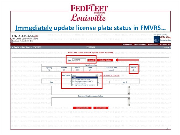 Immediately update license plate status in FMVRS… 29 