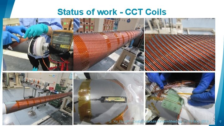 Status of work - CCT Coils logo area Q. Xu, HL-LHC Cost&Schedule Review Meeting,