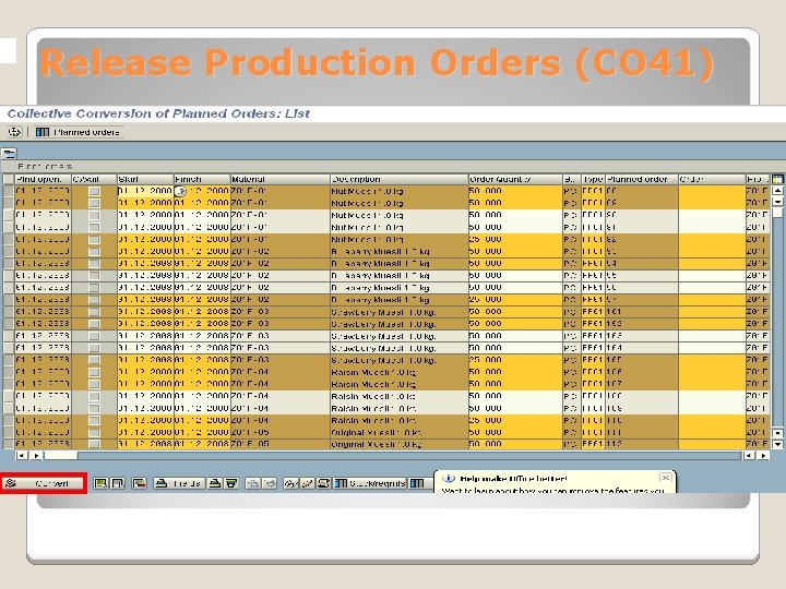 Release Production Orders (CO 41) 