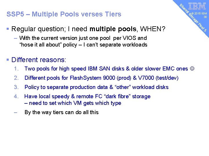v ed ar Sh © 2015 IBM 38 e ag or St SSP 5