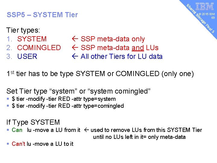 v ed ar Sh © 2015 IBM 69 e ag or St SSP 5