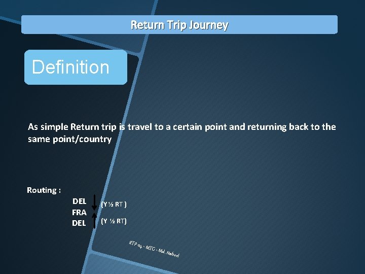 Return Trip Journey Definition As simple Return trip is travel to a certain point