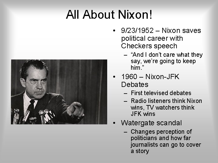 All About Nixon! • 9/23/1952 – Nixon saves political career with Checkers speech – All About Nixon! • 9/23/1952 – Nixon saves political career with Checkers speech –