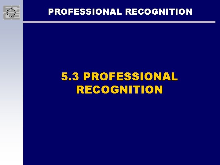 PROFESSIONAL RECOGNITION 5. 3 PROFESSIONAL RECOGNITION 