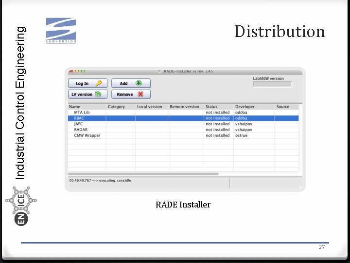 Industrial Control Engineering Distribution RADE Installer 27 