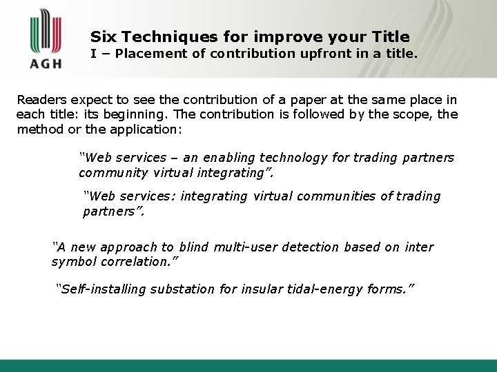 Six Techniques for improve your Title I – Placement of contribution upfront in a