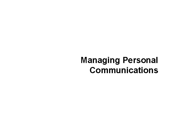 Managing Personal Communications 