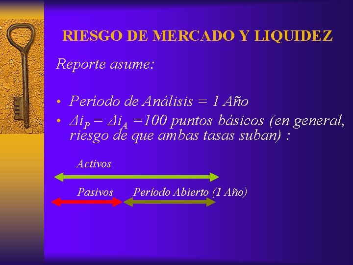 RIESGO DE MERCADO Y LIQUIDEZ Reporte asume: • Período de Análisis = 1 Año