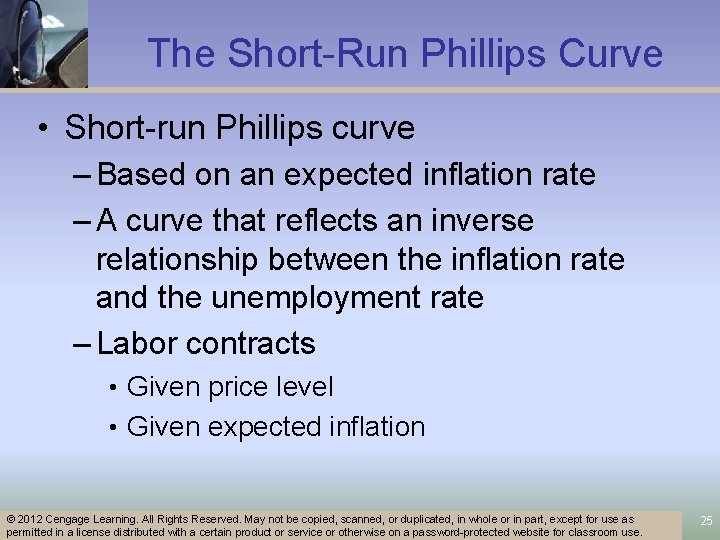 The Short-Run Phillips Curve • Short-run Phillips curve – Based on an expected inflation